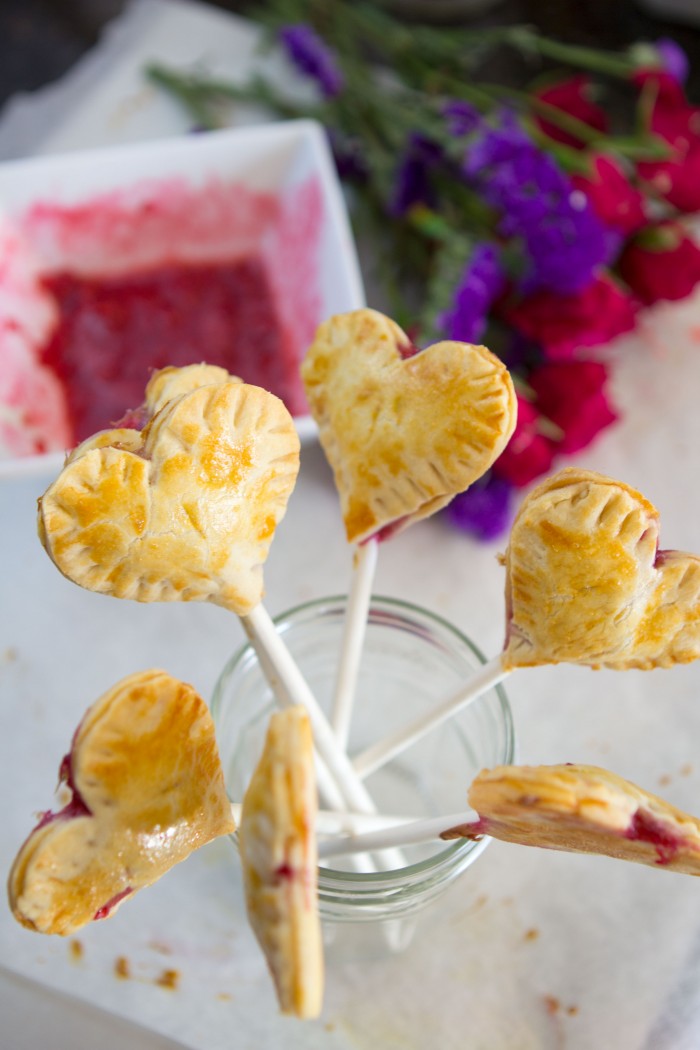 Raspberry Heart Pie Pops