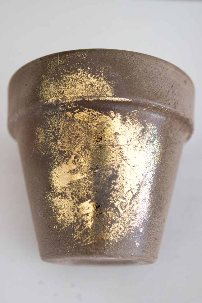 Gilded Gold Foil Terra Cotta Pot DIY