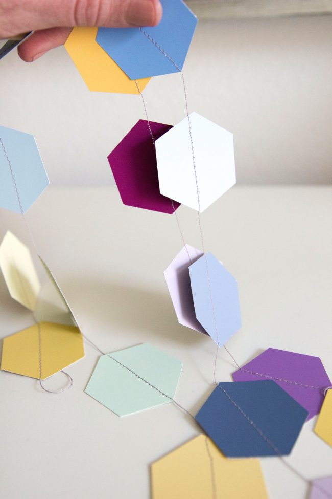 Sew Paint Chip Party Garland DIY