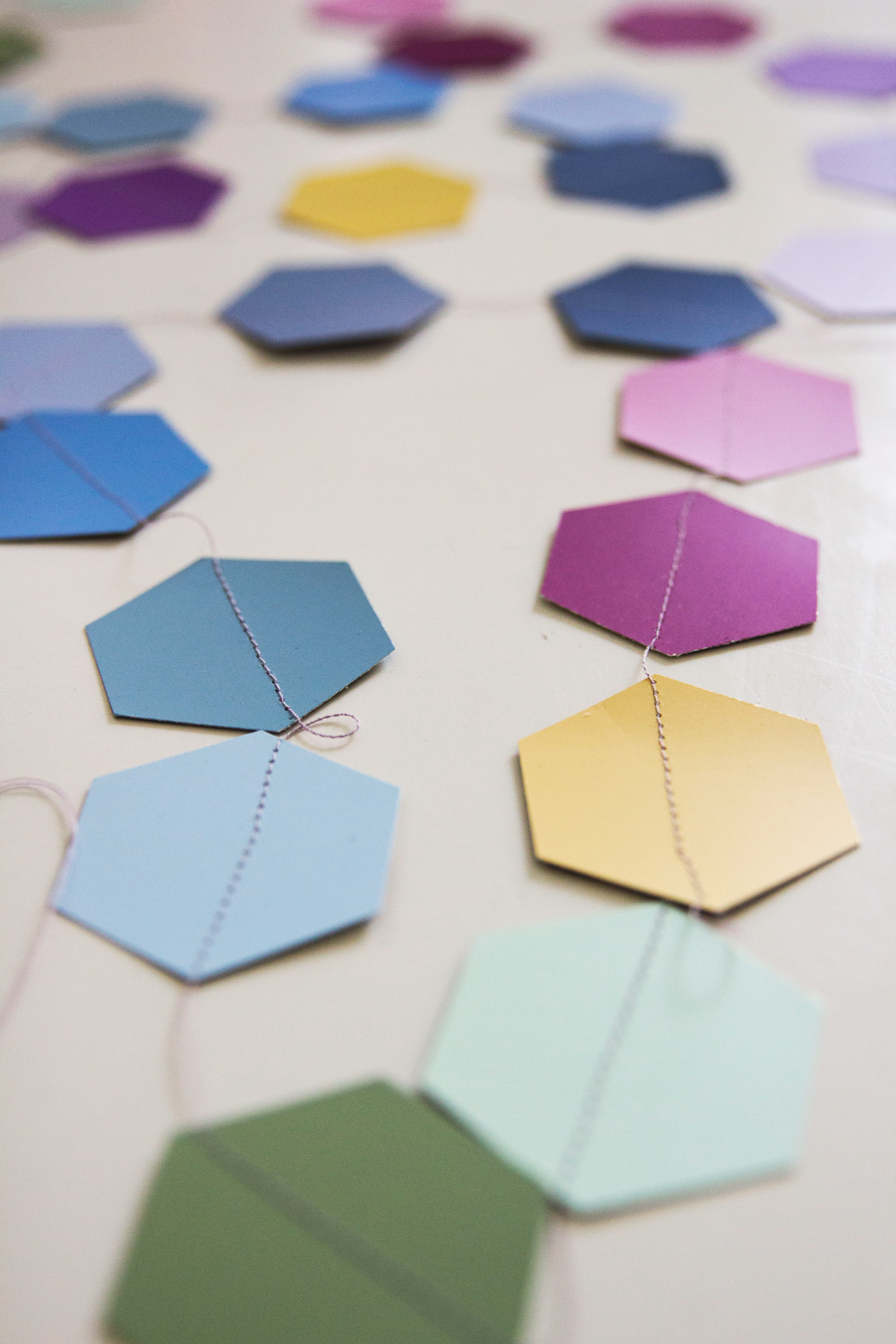 Sew Paint Chip Party Garland DIY