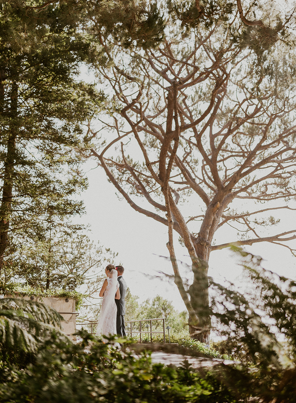 Blue Moon Dream DIY Wedding at Wayfarers Chapel in Palos Verdes, CA wayfarers chapel bride groom big tree
