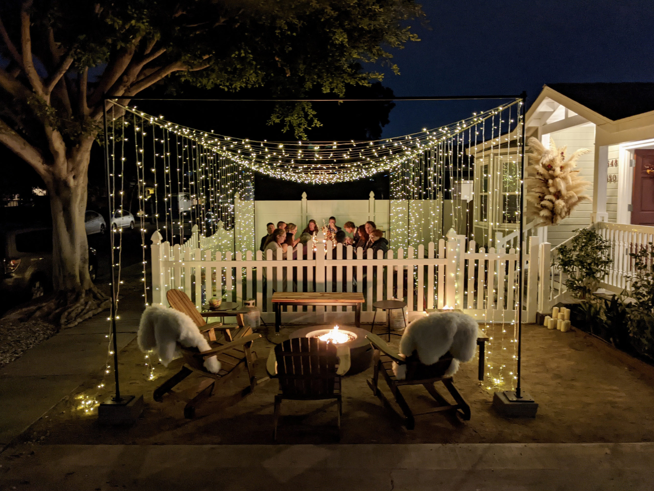 Blue Moon Dream DIY Wedding at Wayfarers Chapel in Palos Verdes, CA wedding reception with light canopy
