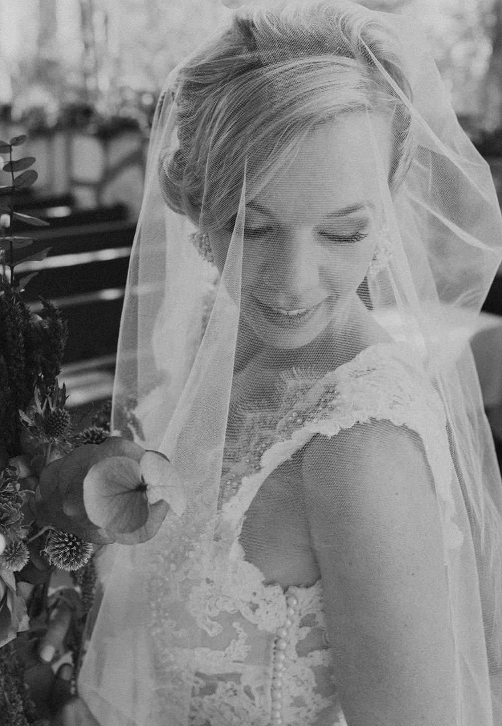 Blue Moon Dream DIY Wedding at Wayfarers Chapel in Palos Verdes, CA bride at wayfarers chapel