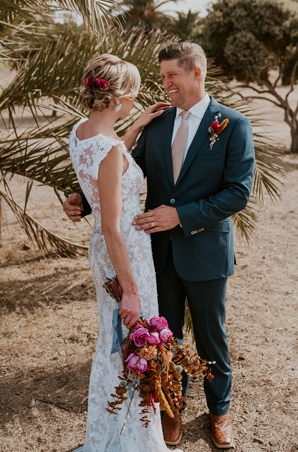 Blue Moon Dream DIY Wedding at Wayfarers Chapel in Palos Verdes, CA bride groom palos verdes