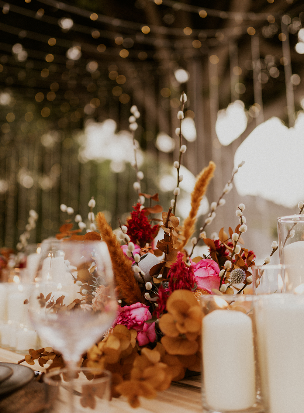 Blue Moon Dream DIY Wedding at Wayfarers Chapel in Palos Verdes, CA wedding reception tablescape
