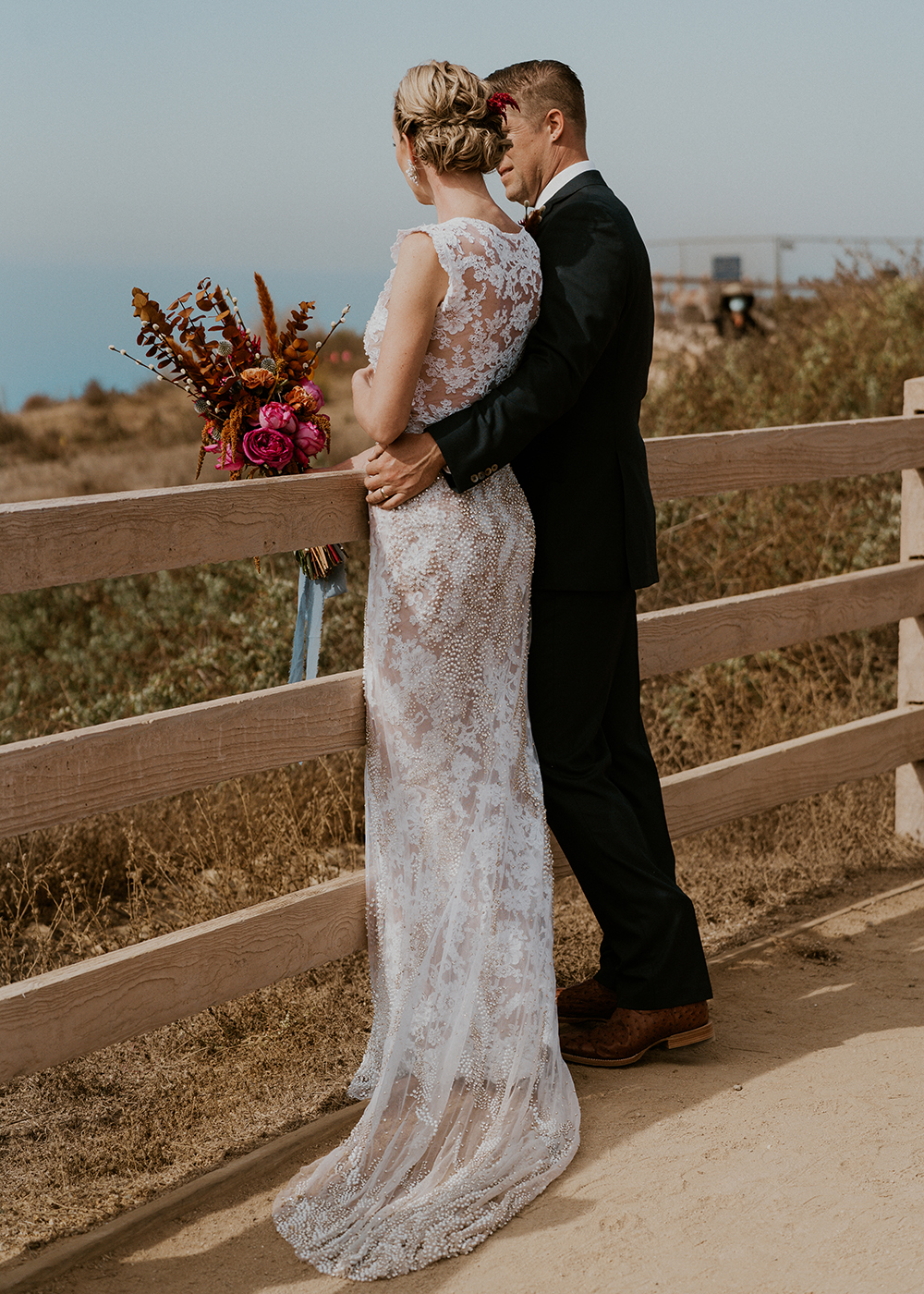 Blue Moon Dream DIY Wedding at Wayfarers Chapel in Palos Verdes, CA bride groom palos verdes