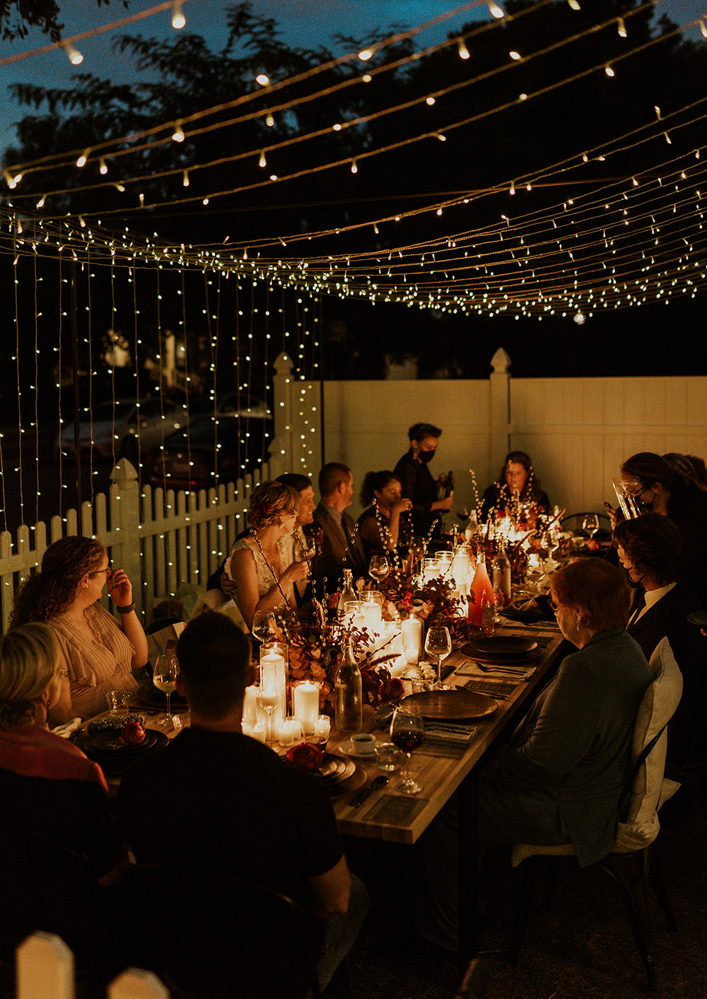 Blue Moon Dream DIY Wedding at Wayfarers Chapel in Palos Verdes, CA wedding reception with light canopy