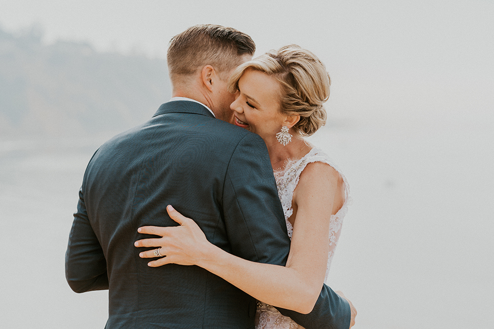Blue Moon Dream DIY Wedding at Wayfarers Chapel in Palos Verdes, CA bride groom dance at bluff cove trail