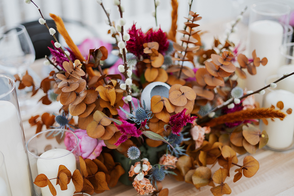 Blue Moon Dream DIY Wedding at Wayfarers Chapel in Palos Verdes, CA wedding reception centerpiece