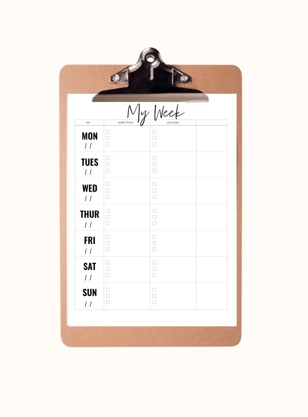 free weekly planner printable
