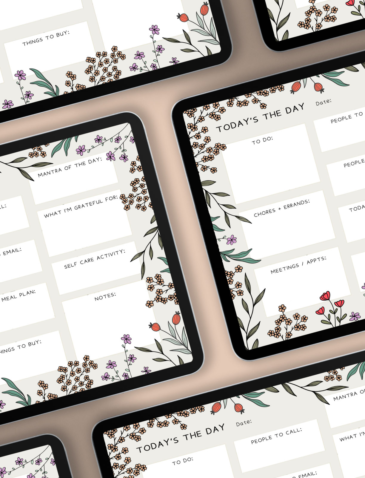 Free Super Cute Daily Planner Printable With Flowers - The Holiday Mama