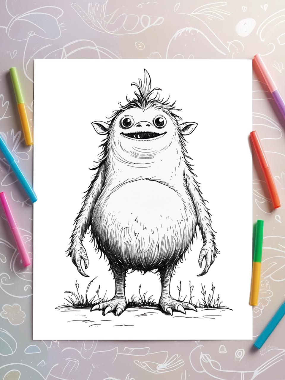 cute friendly monster coloring pages