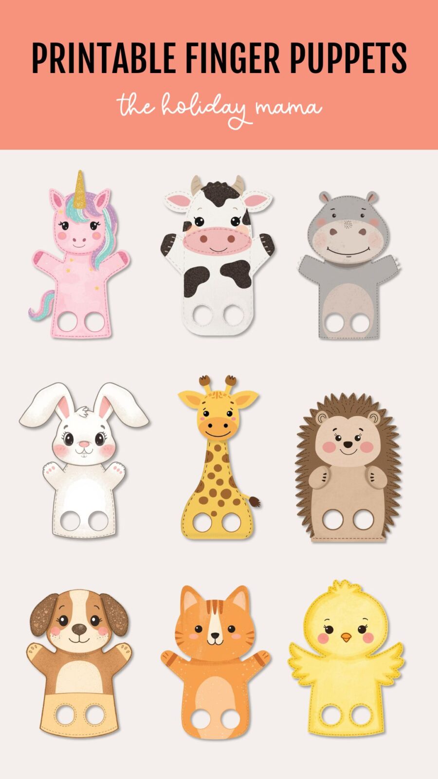 Free Printable Finger Puppet Fun For Kids The Holiday Mama