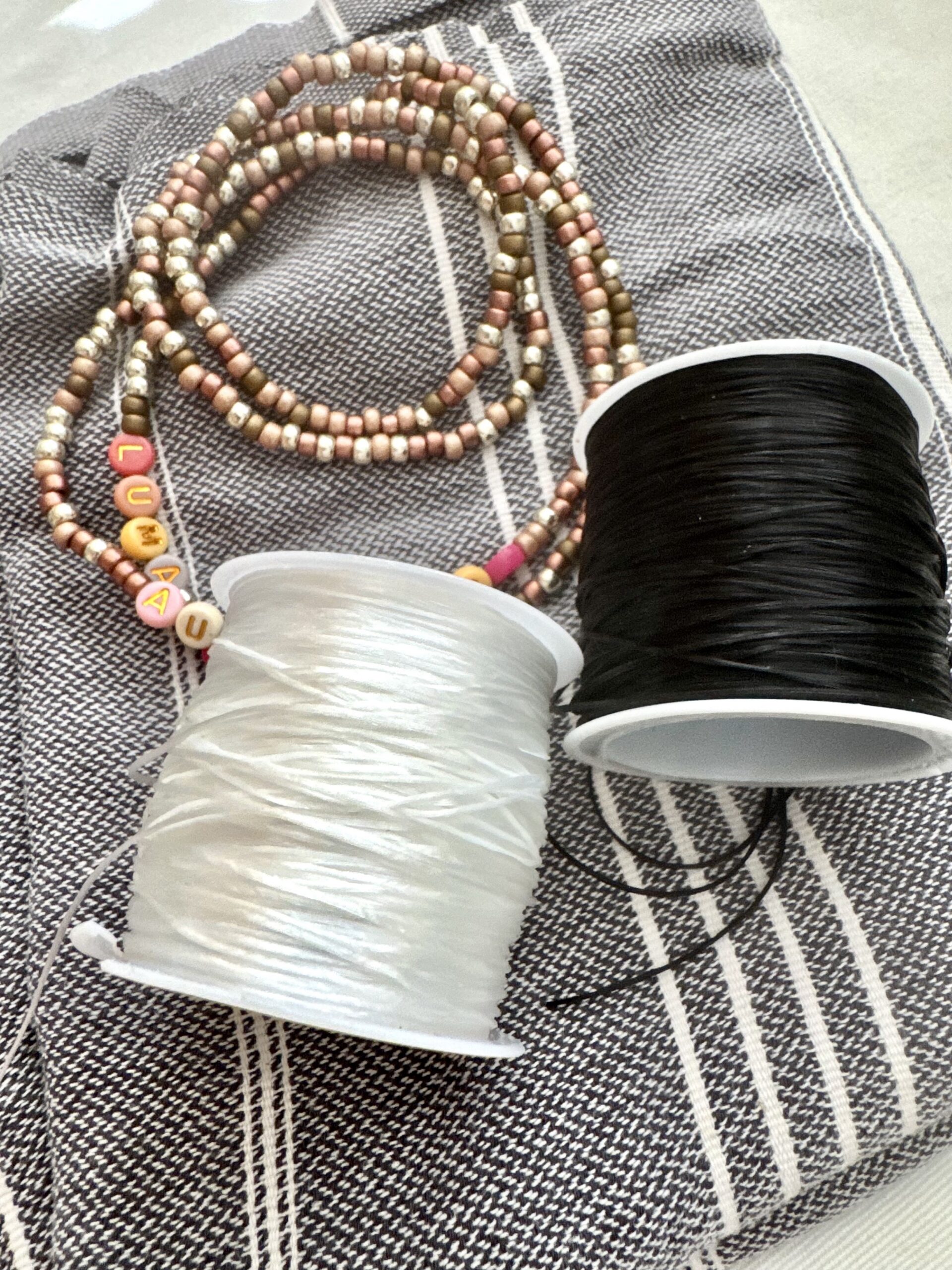 DIY Beaded Necklace elastic