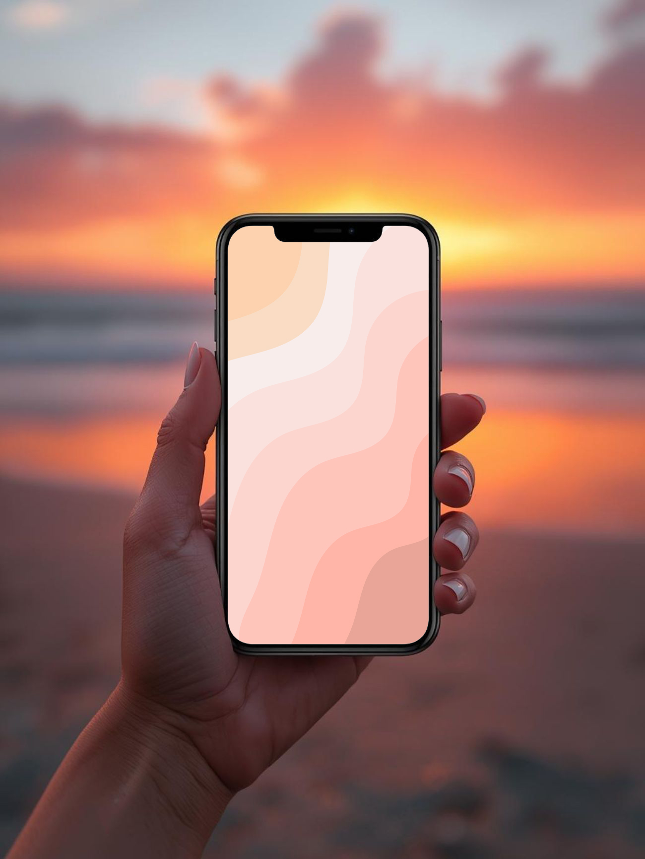 colorful waves phone wallpaper