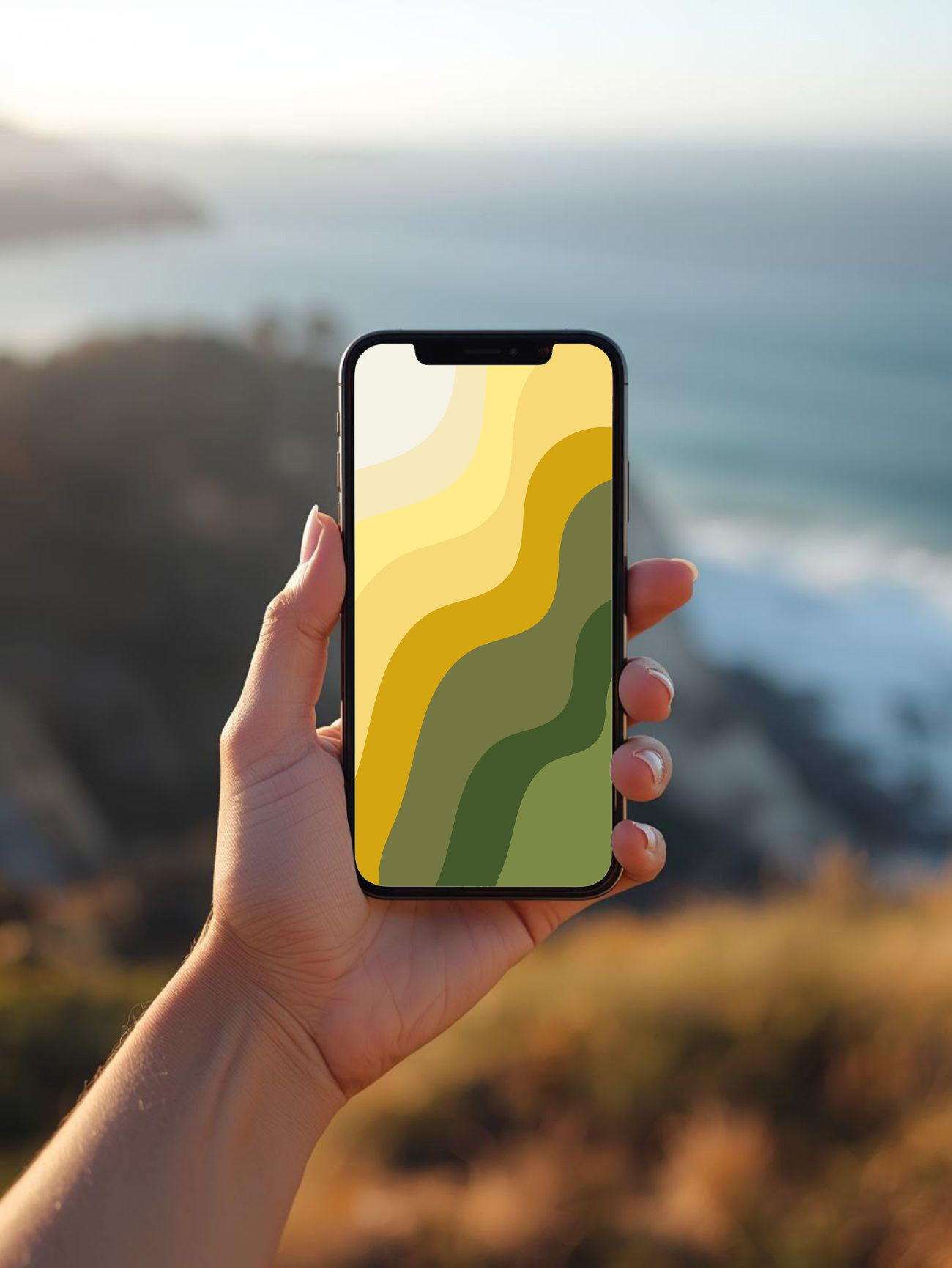 colorful waves phone wallpaper