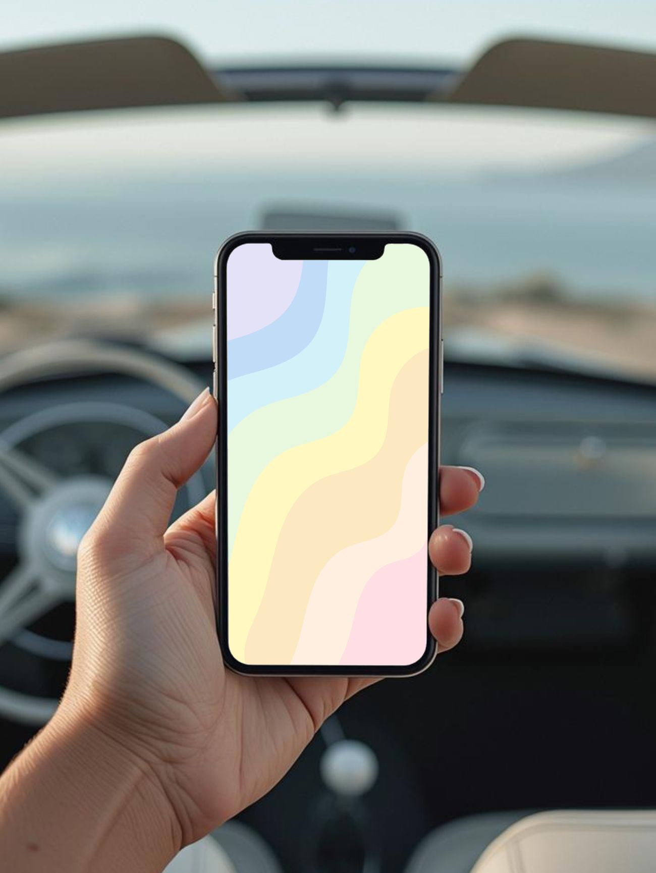 colorful waves phone wallpaper