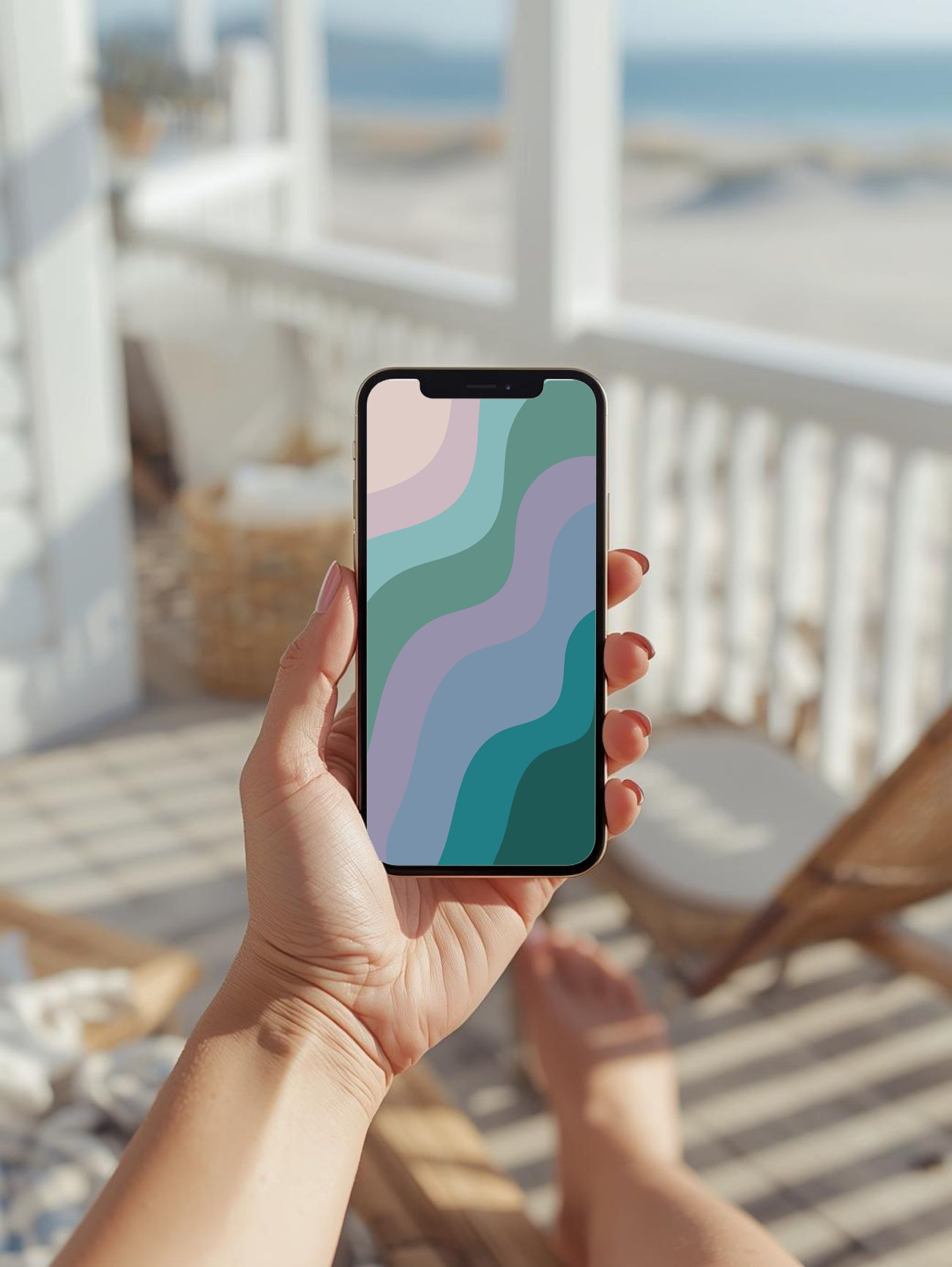 colorful waves phone wallpaper