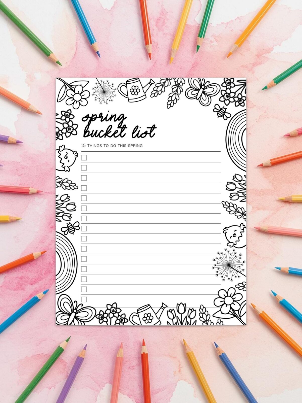 spring bucket list printable