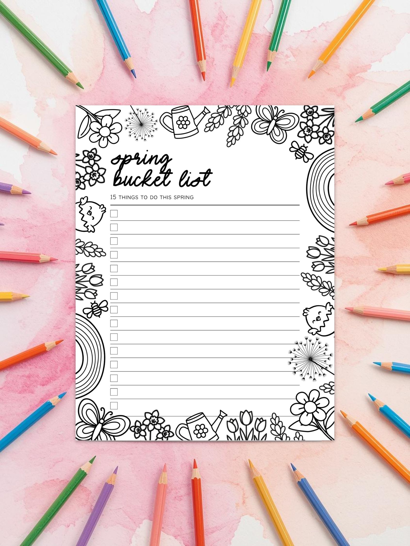 spring bucket list printable